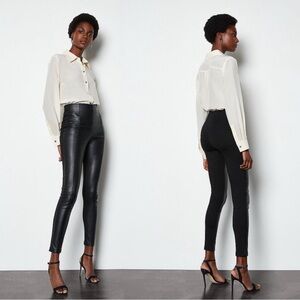Karen Millen Faux Leather and Ponte Leggings Size 6